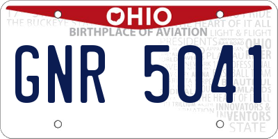 OH license plate GNR5041