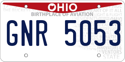OH license plate GNR5053