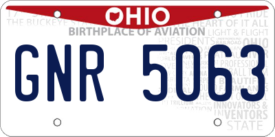 OH license plate GNR5063
