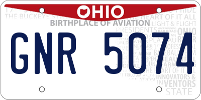 OH license plate GNR5074