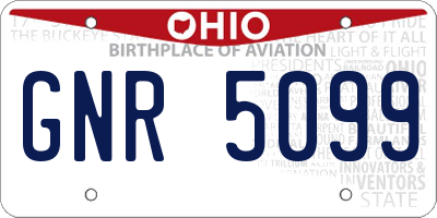 OH license plate GNR5099