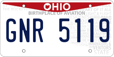 OH license plate GNR5119