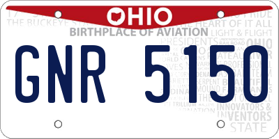 OH license plate GNR5150