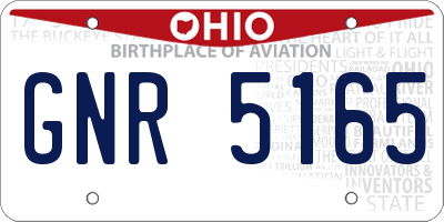 OH license plate GNR5165