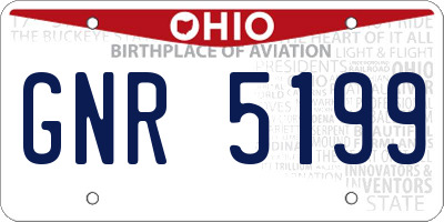 OH license plate GNR5199