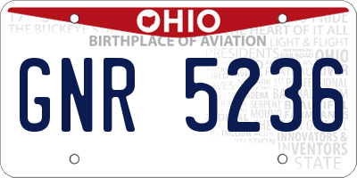 OH license plate GNR5236