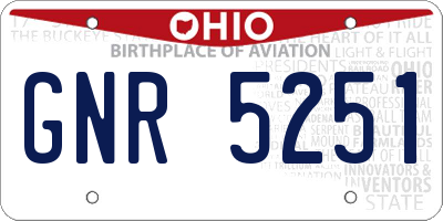 OH license plate GNR5251