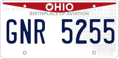 OH license plate GNR5255