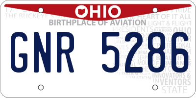 OH license plate GNR5286