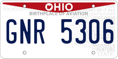OH license plate GNR5306