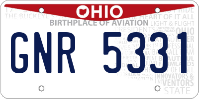 OH license plate GNR5331