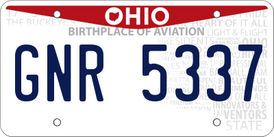 OH license plate GNR5337