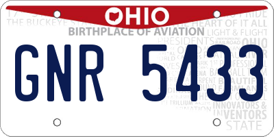 OH license plate GNR5433