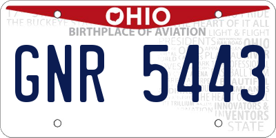 OH license plate GNR5443