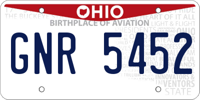 OH license plate GNR5452