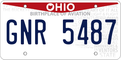 OH license plate GNR5487