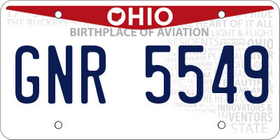 OH license plate GNR5549