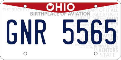 OH license plate GNR5565