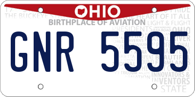 OH license plate GNR5595