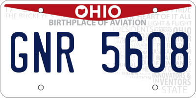 OH license plate GNR5608