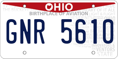 OH license plate GNR5610