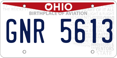 OH license plate GNR5613