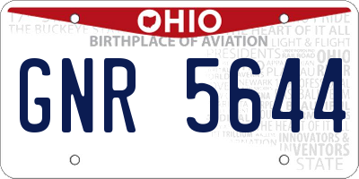 OH license plate GNR5644