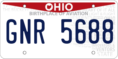 OH license plate GNR5688