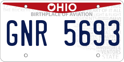 OH license plate GNR5693