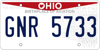 OH license plate GNR5733