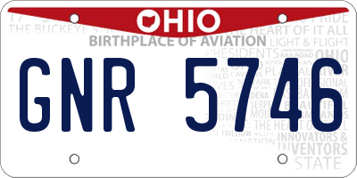 OH license plate GNR5746