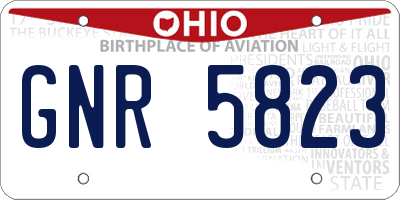 OH license plate GNR5823