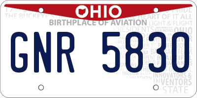 OH license plate GNR5830