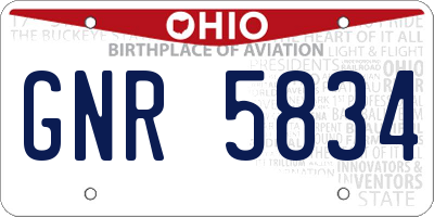 OH license plate GNR5834
