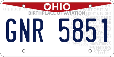 OH license plate GNR5851