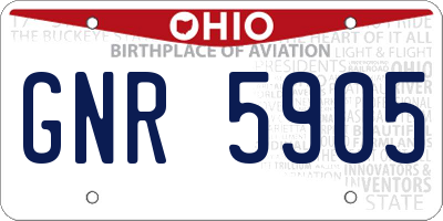 OH license plate GNR5905