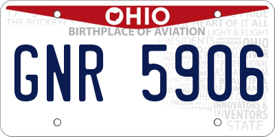 OH license plate GNR5906