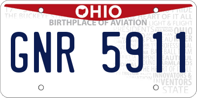OH license plate GNR5911