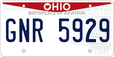 OH license plate GNR5929