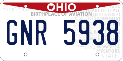 OH license plate GNR5938