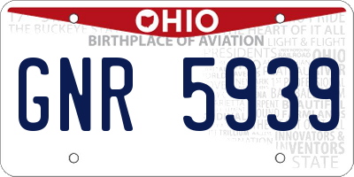 OH license plate GNR5939