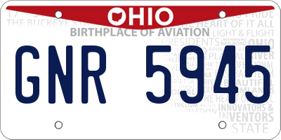 OH license plate GNR5945
