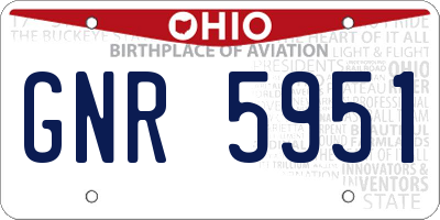 OH license plate GNR5951