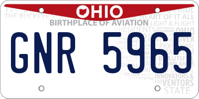 OH license plate GNR5965