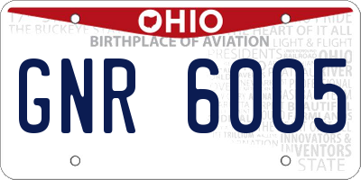 OH license plate GNR6005