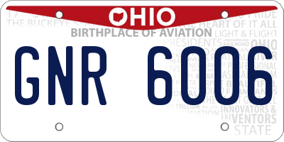 OH license plate GNR6006
