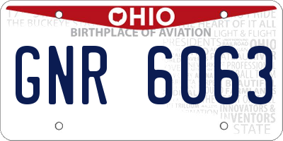 OH license plate GNR6063