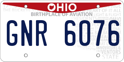 OH license plate GNR6076
