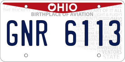 OH license plate GNR6113