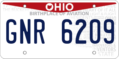 OH license plate GNR6209